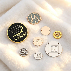 Custom Sew-on Metal Logo Labels Personalized Private Brand <b>Name</b> Metal <b>Tags</b> for Clothing Leather Bags - Product Image 1