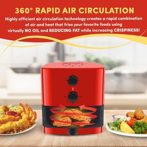 Elite <span class=keywords><strong>Gourmet</strong></span> EAF-3218R Friteuse à air chaud électrique compacte de 1,1 litre en acier inoxydable, sans huile, pour une cuisson saine et gain de place - Product Image 5