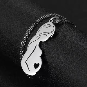 Collar <span class=keywords><strong>de</strong></span> Acero Inoxidable para Mamá y Bebé, Colgante <span class=keywords><strong>de</strong></span> Corazón para Embarazadas, Cadena para el Cuello, Joyería para Mujer, Regalos para el Día <span class=keywords><strong>de</strong></span> <span class=keywords><strong>la</strong></span> <span class=keywords><strong>Madre</strong></span> - Product Image 5
