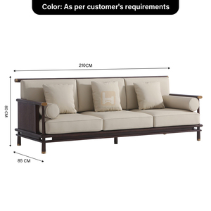 Ensemble de canapés en <span class=keywords><strong>cuir</strong></span> <span class=keywords><strong>microfibre</strong></span> avec cadre en bois massif de style antique, coussin en éponge de haute qualité, personnalisation, hall d'hôtel, appartement, villa - Product Image 5
