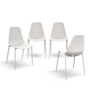 Alix <b>Chair</b> Set Of 4 <b>White</b> Polypropylene Indoor <b>Dining</b> <b>Chairs</b> - Product Image 2