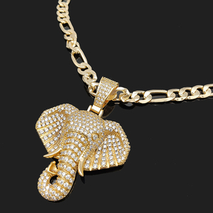 Colgantes De Oro Laminado 14K Kustom Hip Hop Perhiasan Religius Emas Disepuh Gajah Liontin untuk Membuat Perhiasan - Product Image 3