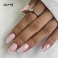 Ongles à French Manucure Personnalisés Easywell, Faits Main en Acrylique, Faux Ongles en Boîte, Ongles à Presser