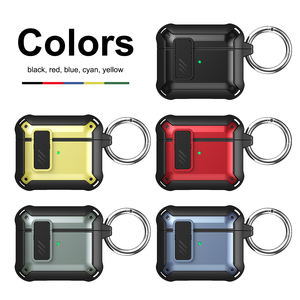 Nouvel arrivage de l'interrupteur de verrouillage Double boucle Design dur PC étui antichoc pour Apple pour <span class=keywords><strong>AirPods</strong></span> 1 2 Pro 3 accessoires casque - Product Image 5