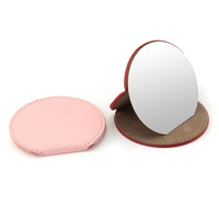 Mini miroir en cuir de forme différente mignon Mini miroir de poche coloré à main