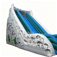 FAN BOUNCE Glissade Gonflable Sèche Grise pour Jeu d'Équipe, Utilisation Extérieure, Domestique et Commerciale, Matériau PVC