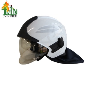 Casco de bombero de color blanco, marca LVIN FIRE, modelo <span class=keywords><strong>Gallet</strong></span> F1XF, aprobado por MED, casco para extinción de incendios. - Product Image 5