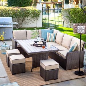 Muebles de mimbre para jardín modelo sofá de exterior para todo tipo de clima con diseño moderno precio barato - Product Image 5