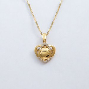 Collier pendentif en or pur 18 carats en forme de cœur, diamant romantique, bijoux unisexes pour anniversaire et cadeau de fête, vente en gros - Product Image 1