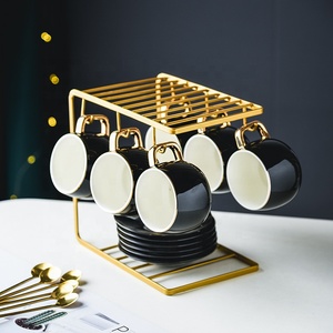 Western Creative Colors Home Decors Porcelain Coffee Tea Cup Sets - Product Image 3