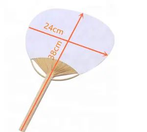 Hot Summer Pure Bamboo Handle Blank Calligraphy Children DIY art painting Empty Group Valentines Day Wedding Paper Hand Fan