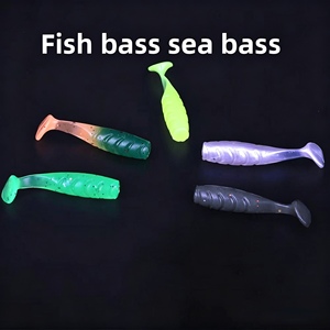 50 leurres souples en PVC en forme <span class=keywords><strong>de</strong></span> vague avec queue en T, appâts micro pour <span class=keywords><strong>la</strong></span> pêche, attractifs pour <span class=keywords><strong>la</strong></span> carpe, le bar et le poisson mandarin - Product Image 4