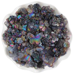 Flores más baratas, dijes <span class=keywords><strong>de</strong></span> resina, mariposa, flores barrocas, dijes <span class=keywords><strong>de</strong></span> resina para horquilla, llavero, decoración artesanal - Product Image 2