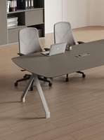 Ensemble moderne de bureau et de chaises de collaboration avec rangement rétractable pour écran insonorisant en bois pour le bureau