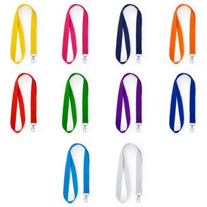 Lanière promotionnelle personnalisée en polyester uni avec logo - Product Image 2