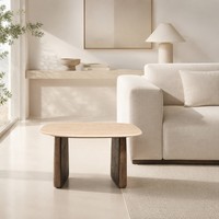 Table basse carrée en bois brun de style antique moderne et minimaliste pour salon, meubles de salon