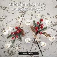 Wohndekor-Accessoires Weihnachtsbaum-Beeren-Deko und Kranz-Materialien für Feiertagsdekorationen