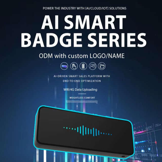 AI Smart Audio Recording Badge Wi-Fi for Portable Language Translation Real-time Upload Transcription for Sales Calls