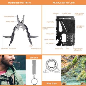 Venta al por mayor 34 en 1 Kit de supervivencia <span class=keywords><strong>para</strong></span> acampar Buena calidad Metal Emergency SOS Kit de supervivencia <span class=keywords><strong>para</strong></span> acampar <span class=keywords><strong>para</strong></span> <span class=keywords><strong>viajar</strong></span> Senderismo Cool Gadgets - Product Image 5