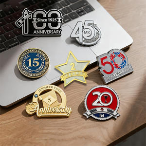 Insignias de Aniversario Personalizadas, Pines de Solapa de Metal con Esmalte Suave, Recubrimiento Epóxico, Logotipos de Empresa en 2D y 3D, Emblemas Conmemorativos, Premios, Fabricación OEM - Product Image 4