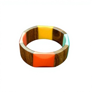 Fashionable Geometric Wood Bangle Bracelet Multicolor Unique Premium Fancy Trendy Unisex Bangles Parties Gifts with Woman - Product Image 5