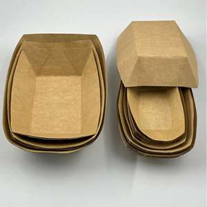 Bandeja Desechable de Papel Kraft en Forma de Barco para Snacks, Papas Fritas y Pollo con Revestimiento de PE, Contenedor de Papel para Comida Rápida - Product Image 4