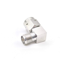 Adaptateur coaxial de test RF à angle droit SMA mâle vers SMA femelle haute précision DC-18GHz, 1.15 VSWR, impédance 50 Ohm, en acier inoxydable