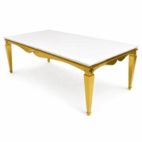 Tables en or blanc pour les buffets de mariage et la restauration