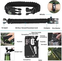 AJOTEQPT Kit de Survie Professionnel d'Urgence 15-en-1, Outils Améliorés de Survie et Défense Tactique pour Aventures d'Escalade