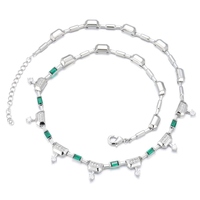 OUGEPHELI Collier unisexe en cuivre vert émeraude de style néo-chinois avec pendentif, chaîne en zircon plaqué or 24 carats, design épuré pour le quotidien