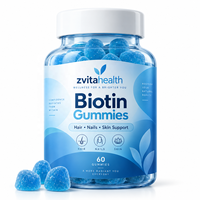 Permen Biotin Label Pribadi dengan Asam Hialuronat & Kolagen untuk Pertumbuhan Rambut, Suplemen Kecantikan Anti-Penuaan - Vegan, Pasokan Grosir OEM