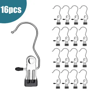 휴대용 금속 세탁 후크 매달려 옷 핀 부팅 신발 걸이 클립 커튼 홀더 종이 바인더 클립 옷장 주최자