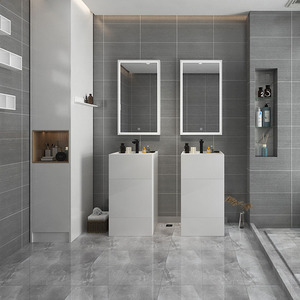 Lavabo de baño de mármol blanco, lavamanos artificial de superficie sólida para suelo, lavabo de Pedestal con casillero, oferta de Hotel <span class=keywords><strong>2022</strong></span> - Product Image 6