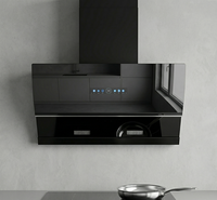 Hotte aspirante électrique murale intelligente pour cuisine connectée, avec panneau de commande en verre relevable, commande vocale IA, moteur en cuivre, Classe