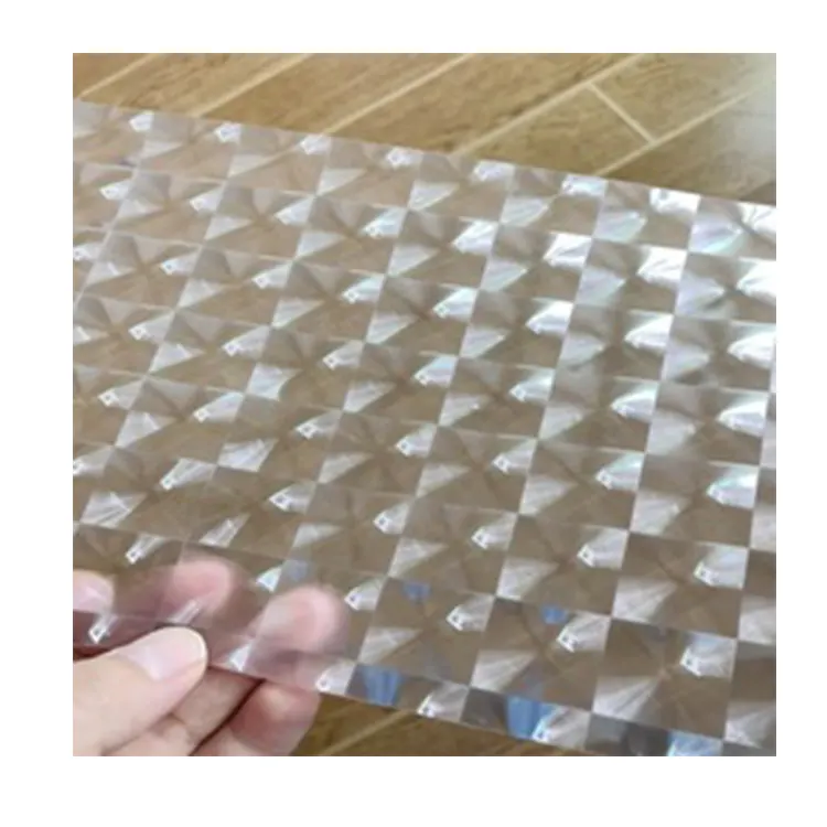 Campione gratuito di Imballaggio Decorazione Trasparente 3D Obiettivo Pellicola In Pellicola di Plastica