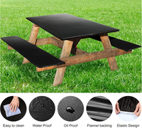 HuiHe 3 pièces Table de pique-nique et banc housse ajustée pour Table de 6 pieds 30X72 pouces vinyle bords élastiques couverture de Table étanche