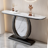 Nouvelle console d'entrée en quartz et métal de style chinois, démontable et assemblable, pièce d'appoint minimaliste de luxe léger pour hall d'entrée