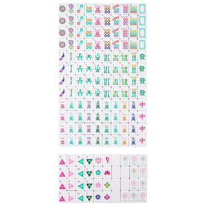 Fichas de Mahjong Acrílicas Modernas Color Rojo Rosa con Diseño Personalizable para Cuatro Jugadores, Color Verde, Portátiles - Product Image 4