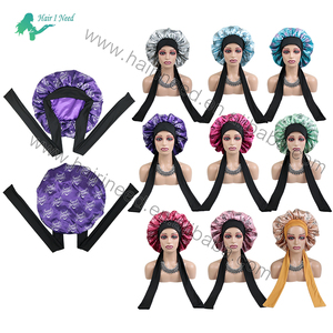 <span class=keywords><strong>Bonnet</strong></span> double couche personnalisé avec logo, avec bande <span class=keywords><strong>de</strong></span> maintien pour les cheveux, extra large, en <span class=keywords><strong>soie</strong></span> douce et brillante - Product Image 5