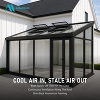 Verrière de véranda à toit incliné en alliage d'aluminium avec verre Low-E et verre feuilleté trempé anti-goutte pour villa, patio, cour et jardin
