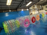 Rouleau aquatique gonflable en TPU transparent à base de polyéther pour événements aquatiques, fêtes au bord de la piscine et locations de parcs aquatiques (usage professionnel ou loisirs)