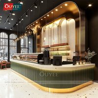 Conception personnalisable de comptoir de bar en bois pour café dans un centre commercial aéroportuaire