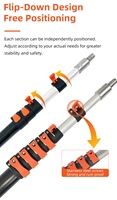 Perche d'extension multi-usage avec embout fileté en métal, poignée ergonomique pour les tâches de nettoyage légères, système de verrouillage rapide.