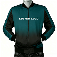 Blouson Bomber Homme Personnalisé Imperméable Coupe-Vent Col V Fermeture Éclair Noir Hiver Streetwear Broderie Lettre Avant Vêtement d'extérieur