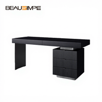 Bureau d'écriture, poste de travail pour bureau à domicile, table d'étude, studio, design moderne minimaliste, placage en chêne foncé, haute qualité, personnalisable