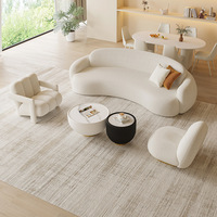 Sofá Seccional Yazhi de Tela Blanca en Forma de Media Luna, Sofá Redondo Moderno para Vestíbulo de Hotel, Sofá Circular de Forma Especial, Sofá de Cachemira