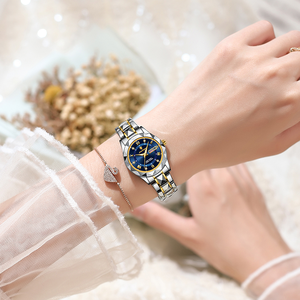 Montre pour femme POEDAGAR 306 de luxe, lumineuse, étanche, avec affichage de la date et du jour, bracelet en acier inoxydable, montre à quartz pour femme - Product Image 4