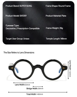 Lunettes Saint Van Gogh en acétate durable avec montures rondes classiques pour les brunchs du week-end et les tenues de réunion sociale