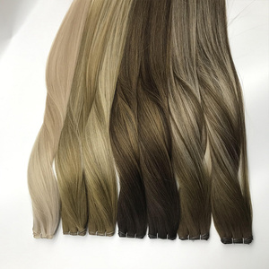 Usine génie Double dessiné Remy Extensions <span class=keywords><strong>de</strong></span> cheveux blond faits saillants cuticule aligné cheveux humains génie trame - Product Image 5