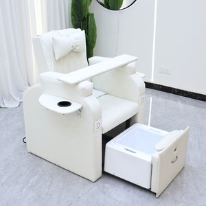 Fauteuil de pédicure électrique moderne en cuir blanc, très demandé, pour salon de beauté et SPA, idéal pour le massage des pieds - Product Image 1